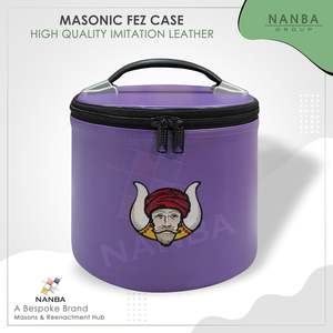 Nanba Group Deluxe Masonic Gruto Fez Cap Case Purple Imitation Leather | Freemasons Cap Cases - Product Image 2