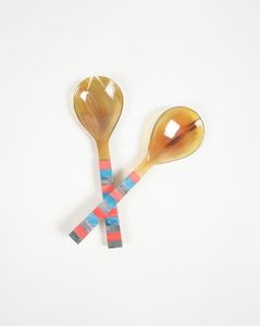 ช้อนเขามีด้ามจับสั้นสีดำและน้ำตาลผสมสีสำหรับเครื่องปรุงรสเกลือนมให้ - Product Image 3