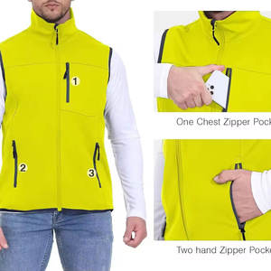 Gilet softshell de haute qualité, logo personnalisé, col montant, respirant, séchage rapide, résistant à l'eau, vêtement d'hiver, gilet softshell pour homme - Product Image 3