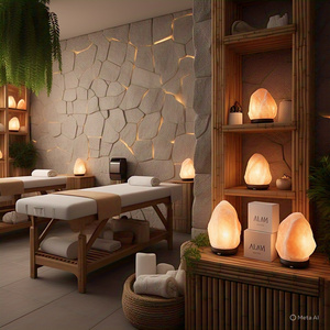 โคมไฟเกลือหิมาลายันธรรมชาติปรับแต่งได้ทุกขนาดของฮวงจุ้ยของตกแต่งบ้านเพลงพีระมิดนางฟ้าที่มีความรักของสัตว์ - Product Image 2