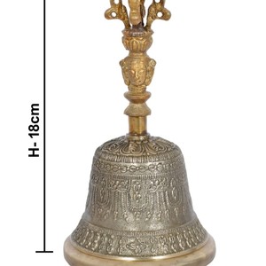 Campana Dorje de Latón Hecha a Mano para Meditación, Rituales, Ceremonias Espirituales y Decoración del Hogar - Product Image 4