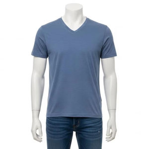 Camiseta de manga corta con cuello redondo, camiseta básica informal suave y transpirable de algodón para hombres y mujeres, uso diario - Product Image 1