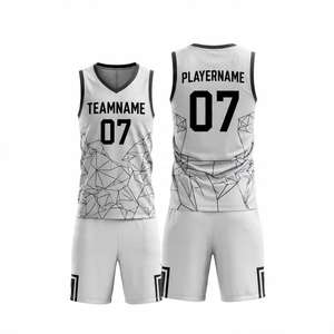 Ensemble d'uniformes de basket-ball sur mesure avec logo personnalisé, directement de l'usine, 100% polyester, imprimé, pour hommes, en vente en ligne - Product Image 3