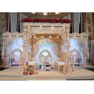 Mandap de Boda Indio Grand Aashiqui, Diseño de Mandap de Madera para Bodas, Decoración de Mandap para Bodas Maharani, Decoración de Mandap para Bodas en EE. UU. - Product Image 1