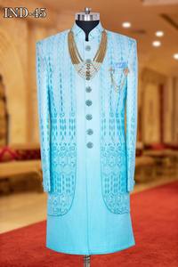 Sherwani Kurta en velours de haute qualité pour mariage, vêtements indo-occidentaux, vêtements islamiques, robe musulmane avec costumes pour hommes - Product Image 3