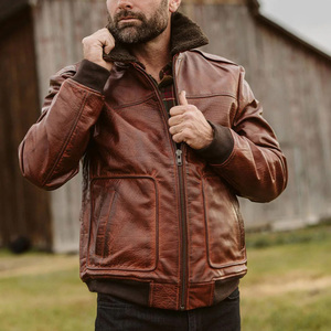 Premium Custom <b>Leather</b> Bomber <b>Jacket</b> With Personalized Logo Printing Embroidery <b>Mens</b> Womens Outerwear OEM Factory - Product Image 3