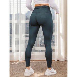 Leggings floreali senza cuciture a vita alta, collant in Nylon Spandex traspirante con decorazione increspata per Yoga e Fitness Plus Size XXL - Product Image 3