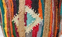 Sac fourre-tout bohème multicolore en jute avec motif uni, écologique et tendance pour femme, usage quotidien, plage