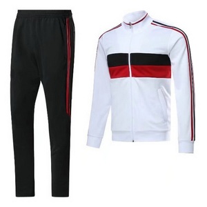 Survêtements élégants 100% coton personnalisable grande taille bleu coton hommes survêtement manches longues deux pièces Jogging pantalon ensemble - Product Image 3