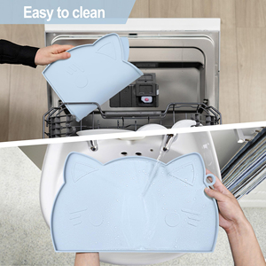 Wholesale Thicker <strong>Dog</strong> <strong>Mat</strong> for Food and Water Non-Slip Waterproof Silicone <strong>Mat</strong> for Floor Prevent Food Spills Cat Food Feeding <strong>Mat</strong> - Product Image 5
