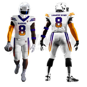 Uniformes de fútbol americano de sarga de aparejos de diseño personalizado, uniforme de fútbol americano transpirable con número de nombre personalizado y logotipo del equipo - Product Image 4