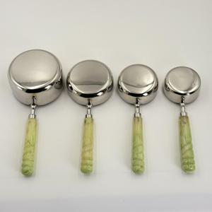 Juego de Tazas y Cucharas Medidoras de Acero Inoxidable Pulido Espejo, Resistentes, Plateadas, para Cocina y Repostería, Venta al por Mayor - Product Image 5