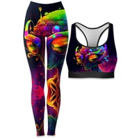Shorts de Yoga Personalizados al por Mayor para Mujer, Cintura Elástica con Encaje, Conjunto Deportivo de 2 Piezas con Estampado por Sublimación, Tallas Grandes, Cinturón Sólido