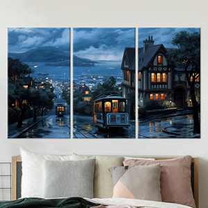 ผ้าใบพิมพ์ลาย: ภาพตกแต่งผนังเมืองอิสตันบูลโบราณ, งานศิลปะแบบแบน, 3P: ห่อหุ้มอย่างดี - Product Image 1