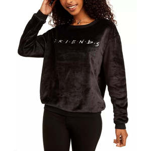 Felpa con Cappuccio in Velluto Love Tribe Junior's Friends per Donna, Taglia XS, Leggera, per l'Inverno, Colore Nero - Product Image 1