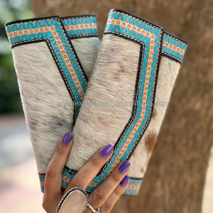 Billeteras RFID grandes de lujo de piel mecanizada a mano nuevas al por mayor para mujer, carteras largas de piel de vaca con ranuras para tarjetas de crédito, Cartera de mano para teléfono - Product Image 3