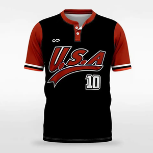 T-shirt de baseball personnalisé en popeline, imprimé numériquement, motif brodé, tendance printemps, maillot de baseball pour homme - Product Image 5