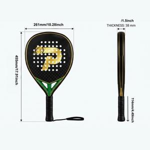 Raquette de padel en fibre de carbone 3K 12K 18K |   Raquette de beach tennis personnalisée OEM |   Raquette d'entraînement professionnelle - Product Image 5