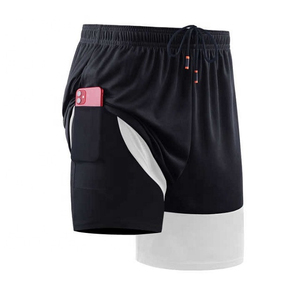 Nouveau short de gym double couche à la mode pour hommes Short de course d'entraînement 2 en 1 de haute qualité et écologique pour le sport et la natation - Product Image 4