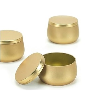 Handmade Golden Luxury Cylinder Metal Candle Jar Reusable <b>Lid</b> High Quality for Home Hotel Restaurants Weddings Christmas <b>Decor</b> - Product Image 1