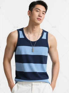 Camisetas sin mangas informales de punto transpirables de talla grande para hombre, ropa deportiva de poliéster/algodón - Product Image 4