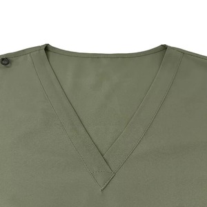 Cuello en V Cremallera 100% Algodón Scrub Set | Uniforme médico profesional Logotipo personalizado Pantalones de Jogger de alta calidad para el hospital de enfermería - Product Image 2