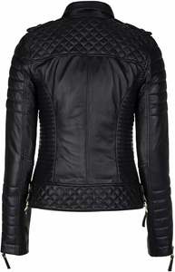 Design personnalisé veste en jean en cuir véritable nouvelle mode printemps automne vestes en agneau veste de motard en cuir pour femmes - Product Image 5