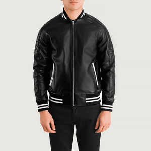 Veste d'hiver pour hommes Top Design avec col montant manches longues 100% cuir de haute qualité personnalisable prix raisonnable - Product Image 1