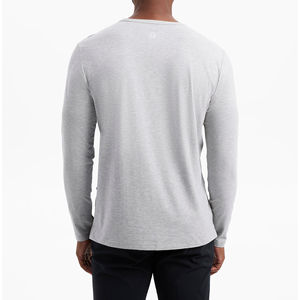 T-shirt pour homme à manches longues en coton 100% imprimé sur mesure OEM/ODM de haute qualité - Product Image 2