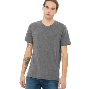 Bella Canvas Custom Apparel Fine Jersey Cuello redondo Bolsillo Camiseta de manga corta Camiseta para hombre - Product Image 4
