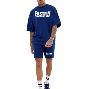 Ensemble de Shorts et t-shirt pour hommes, 2 pièces, en coton, Logo personnalisé, de haute qualité, jogging d'été, collection 2020 - Product Image 1