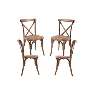 Bộ 4 ghế hiệu ứng gỗ chéo bền vật liệu Polypropylen (PP sửa đổi) - Product Image 1