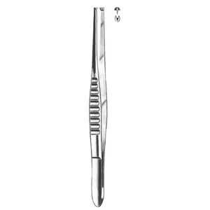 Pinzas para Tejidos de Acero Inoxidable de 7 Pulgadas con Mango Estriado y 1x2 Dientes para Conjuntos de Instrumentos Quirúrgicos - Product Image 1