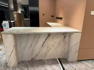 Comptoir de cuisine personnalisé en marbre blanc Palissandro brillant, design italien, îlot en marbre blanc Galaxy - Product Image 6