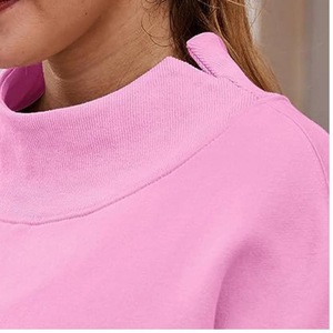 Jersey informal de secado rápido ligero de poliéster/algodón ecológico con cuello alto largo de invierno para mujer de la mejor calidad - Product Image 3