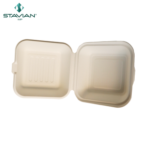 Vietnam-made Clamshell 6x6 Inch Biodegradable <b>Disposable</b> Dinnerware & <b>Tableware</b> ODM Customizable Food Containers - Product Image 1