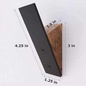 Perchero de madera de haya con ganchos de pared de madera de haya blanca Gancho decorativo para abrigos colgantes Sombreros y ropa - Product Image 3