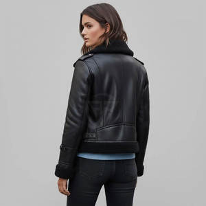 Veste en cuir d'agneau d'hiver inspirée du luxe avec un design respirant en tricot, écologique et offrant une sensation de chaleur - Product Image 4