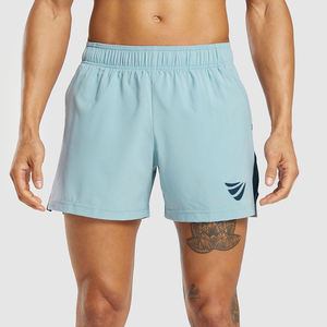 Pantalones cortos deportivos de gimnasio 2 en 1 personalizables de calidad superior para hombres, ropa deportiva transpirable, cintura elástica antiarrugas que incluye - Product Image 1