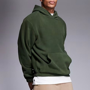 เสื้อฮู้ดดี้ทรงบ็อกซี่สำหรับผู้ชาย ผ้าคอตตอน 100% สวมใส่สบาย เหมาะสำหรับวิ่งและเล่นกีฬา สีพื้นเรียบง่าย - Product Image 4