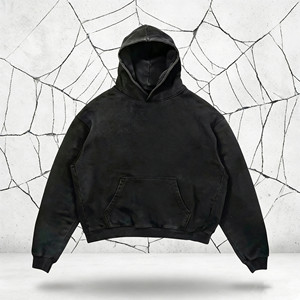 High Quality Men Y2K Warm Rhinestone Eco-Friendly Breathable Trendy <b>Vintage</b> Oversized Cotton Fleece Pocket <b>Sweatshirt</b> Hoodie - Product Image 1