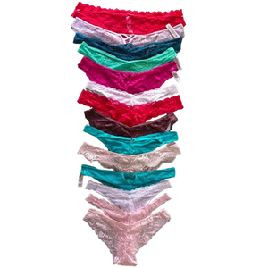 Stock Lot Bragas de bikini de tiro medio para mujer Todos los días Logotipo de cintura de punto teñido liso para adultos - Product Image 2