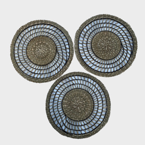 High Quality <b>Woven</b> Straw Mat Seagrass Placemat Unique Wedding Decor Item for Kitchen Handicraft Table Use <b>Coasters</b> Included - Product Image 1