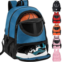 OEM Büyük Basketbol Yürüyüş Spor Açık Hava Polyester Sırt Çantası Erkek Genç Öğrenci Seyahat Futbol Ayakkabı Bölmeli Su Geçirmez Hafif