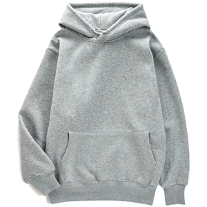 Sudadera con Capucha Extra Grande para Hombre, Color Sólido, Algodón French Terry, Informal, con Bolsillo, para Otoño - Product Image 1