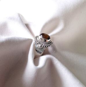 Bague œil de tigre naturel en argent sterling 925 bijoux de fiançailles de mariage fin fêtes anniversaires - Product Image 5