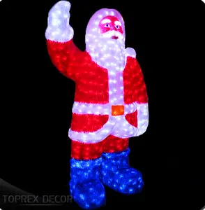 Outdoor Waterproof Epoxy Resin Lamp Lighted Santa Displays With Led Light For Home Decoration Christmas Holiday