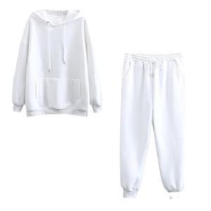 Tracksuits for Woman Wholesale Pullover Hoodie With Trouser Tracksuit Thick Fleece 100% Cotton Suit 2 Pieces Sets Sweat Suits - Product Image 2