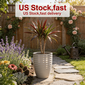 Free shipping US Stock 3-Day Fast Shipping Milk White <b>Handmade</b> Ceramic Planter Style for Home & Garden Indoor/Outdoor Use - Product Image 6