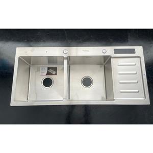 Évier double en acier inoxydable 304 fait main de luxe et table pour cuisine domestique, non magnétique - Product Image 1